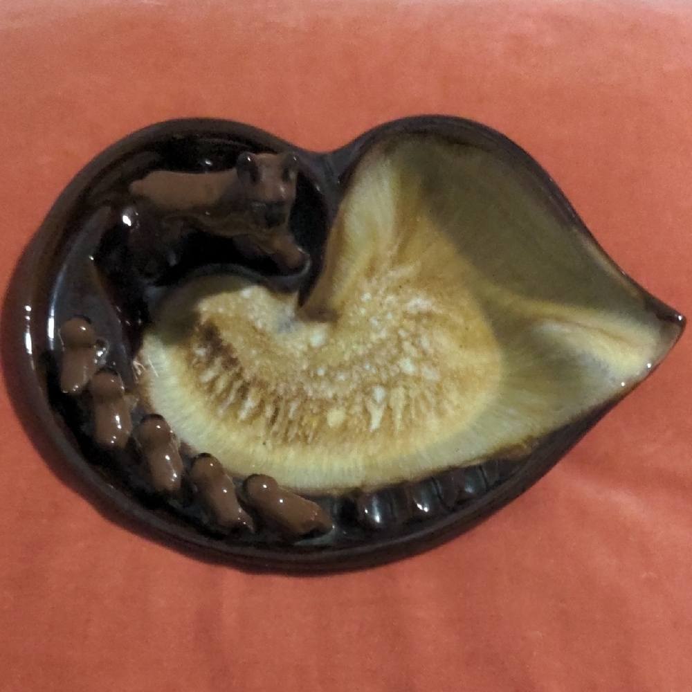Boxer Mom & Pups Vintage Ashtray